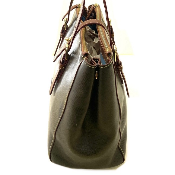 Dooney & Bourke Brown Claremont Miller Saffiano Leather Satchel Tote Handbag - Picture 10 of 16